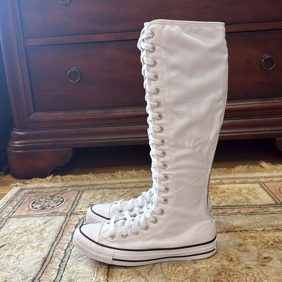 Converse CT All-Star XX-Hi Top Y2K Women’s Sz 8 White Lace-Up Knee-High Sneakers - Picture 3 of 14